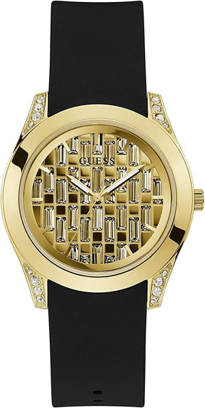 GUESS Women's Quartz Watch with Analog Display and Silicone Strap GW0109L1